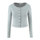 European And American Style Slim Knit 2-Piece Set Sweet Round Neck Long Sleeve Knit Top Elastic Waist Shorts