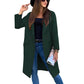 Manteau en laine à manches longues et col boutonné, couleur unie, automne et hiver