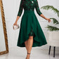 Women's Solid Color Lace Stitching Casual Dress