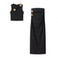 Hanging Collar Vest Top Straight-leg Trousers Casual