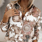 Women's Fashion Casual Digital Printing Single-breasted Shirt