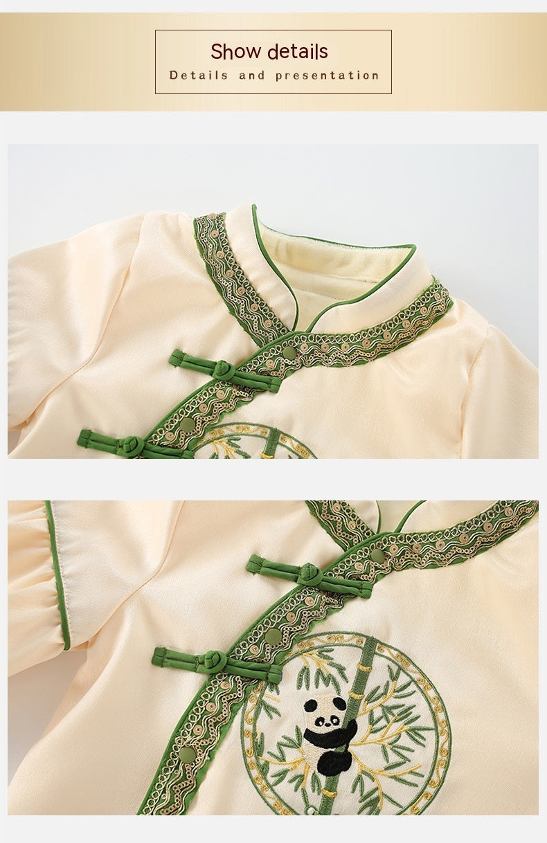 Robe pour fille, style national, ensemble deux pièces pour enfant, jupe à tête de cheval