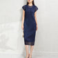 Fashion Pleated Mesh Fake Two Pieces Dress Women