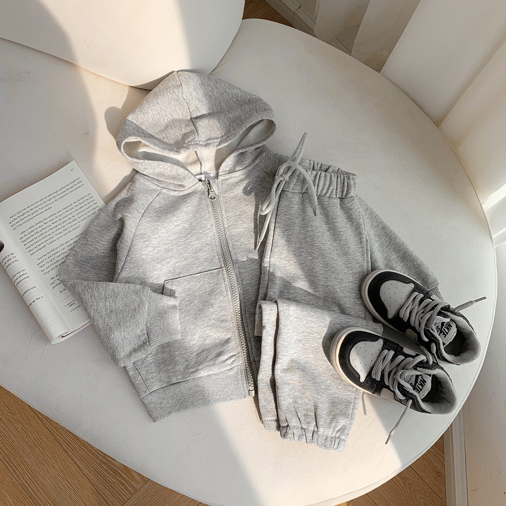 Children's Fried Street Autumn Boyish Look Sports Two-piece Set