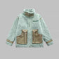 Manteau rétro en laine d'agneau et coton pour homme et femme