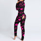 Women's Pajama Jumpsuit Print Deep V