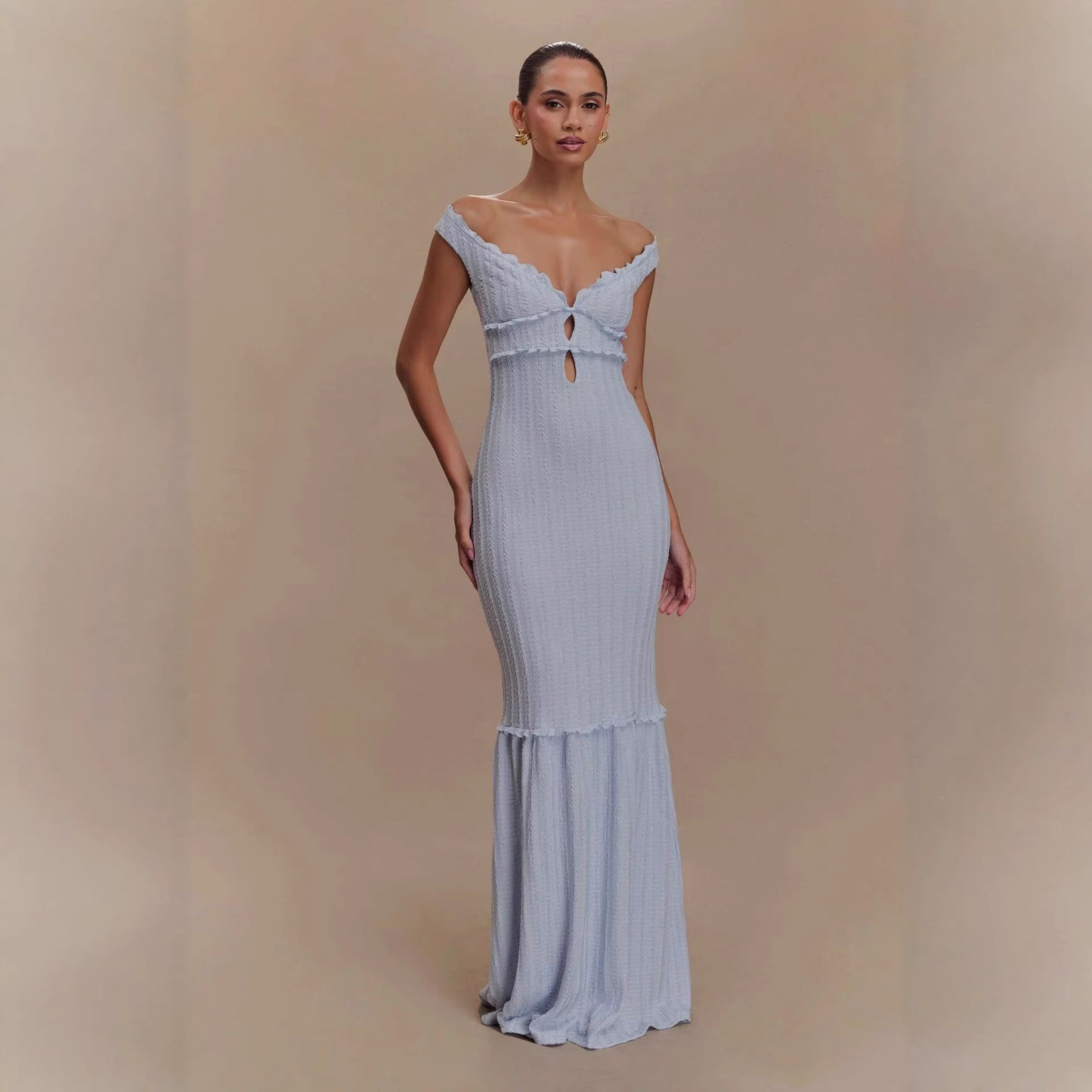 Lace-up Hollow-out Slim-fit Dress Women