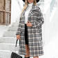 Long Double-breasted Cashmere Coat With Suit Collar