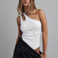 Women's single shoulder threaded knit tight jumpsuit