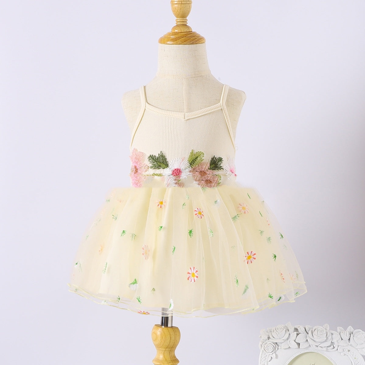 Shoulder Strap Thin Gauze Baby Girl's Dress