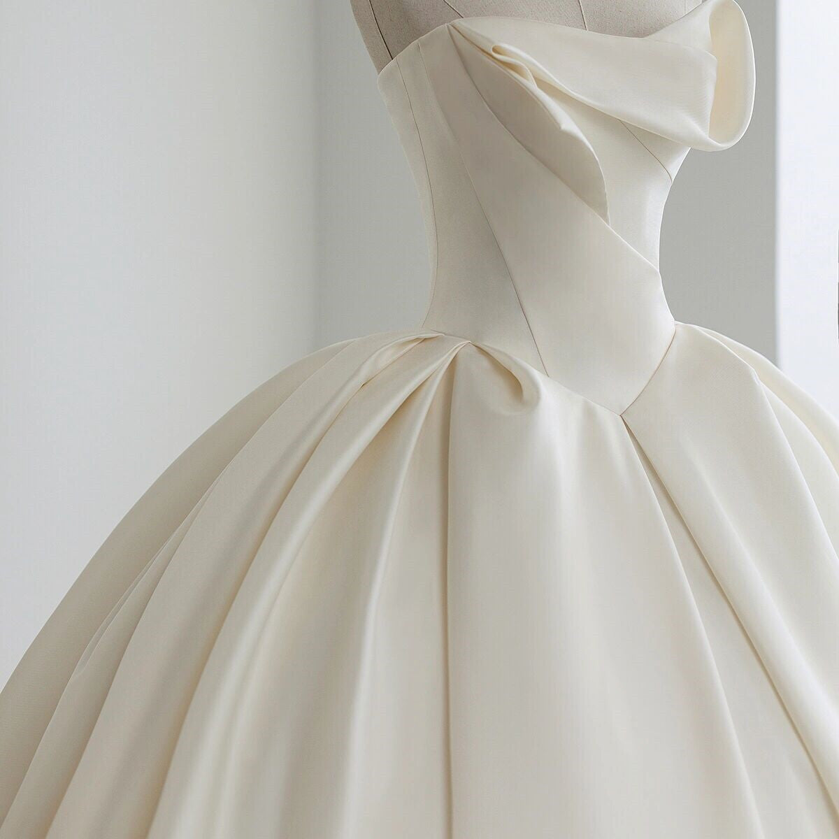 Robe de mariée Light Master vintage en satin avec haut tube