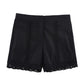 New Detail Shirt Crocheted Detail Casual Shorts Suit Women's