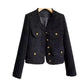 Classic Style French Style Temperament Thin Type With Button Design Short Top