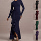 Women's Fashion Flounce Long Sleeve Dress