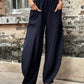 Pantalon sarouel pour femme avec poches, taille haute, décontracté, pour la plage, ample, pour l'été