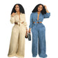 Women's Long-sleeved Casual Shirt Wide-leg Pants