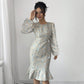 Fishtail Round-neck Elegant Figure-hugging Long Dress