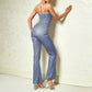Women's Fashion Sequined Pleated Sling Backless Jumpsuit