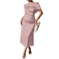 Womens Stylish Casual Off-shoulder Pleated Dress