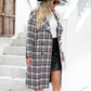 Long Double-breasted Cashmere Coat With Suit Collar