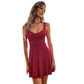 New Spring And Summer Velvet V-neck Ruffle Dress