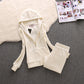Pure Color Small Feet Plus Size Velvet Women's Casual Suit