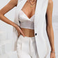 Cardigan Single Button Jacket Sleeveless Round Neck