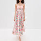 Decorative Beads Sling Positioning Print Holiday Dress
