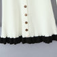 Sweet Stitching Chic Single-breasted Short Dress