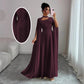 Womens Lace-Up Cloak Fit-and-Flare Dress