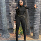 Women's Long Zipper Pleated Jumpsuit