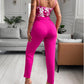 Europe And The United States New Rose Red Suspender Trousers Suit With Belt