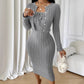 Women's Solid-Color French-Style Slim-Fit Knitted Dress Set