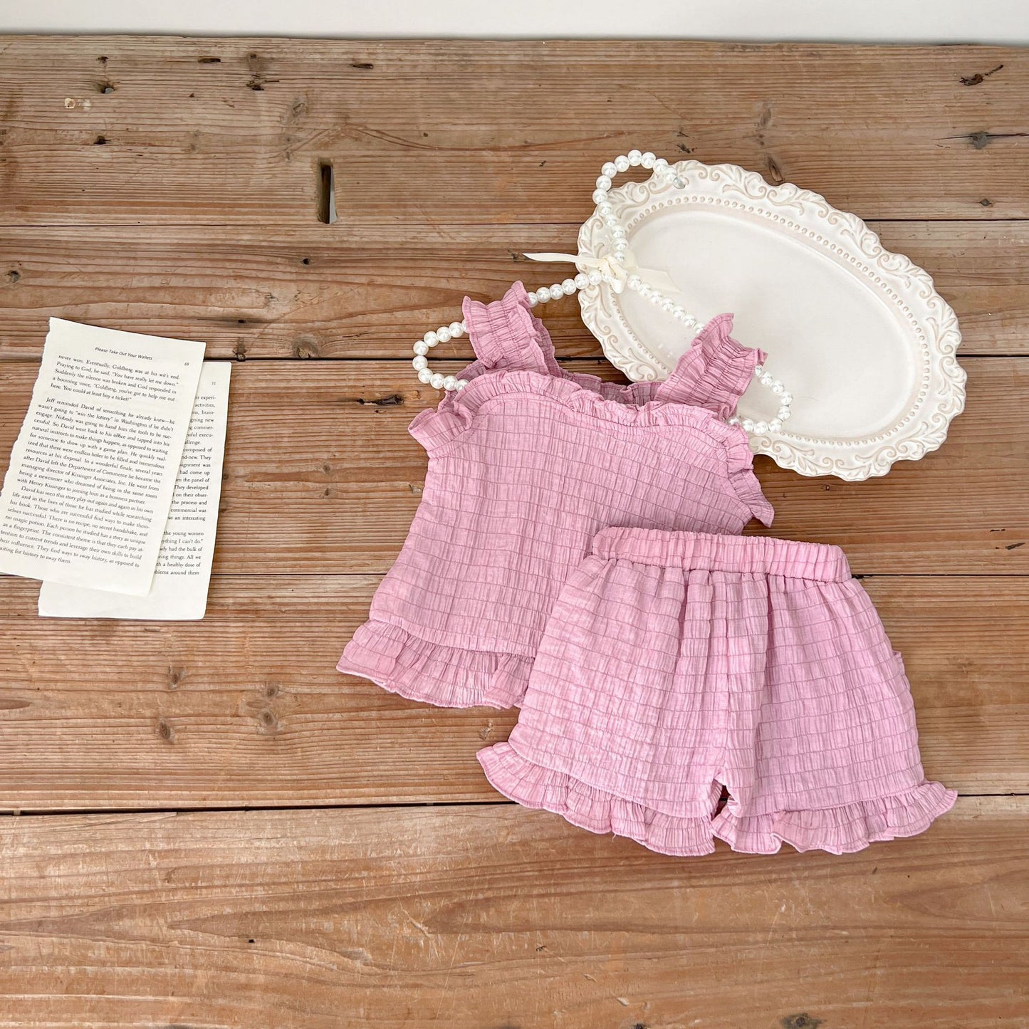 Sleeveless Camisole Top Lace Shorts