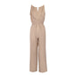 Cinched Waist Sleeveless Tie Up Halter Neck Off Shoulder Comfortable Jumpsuit