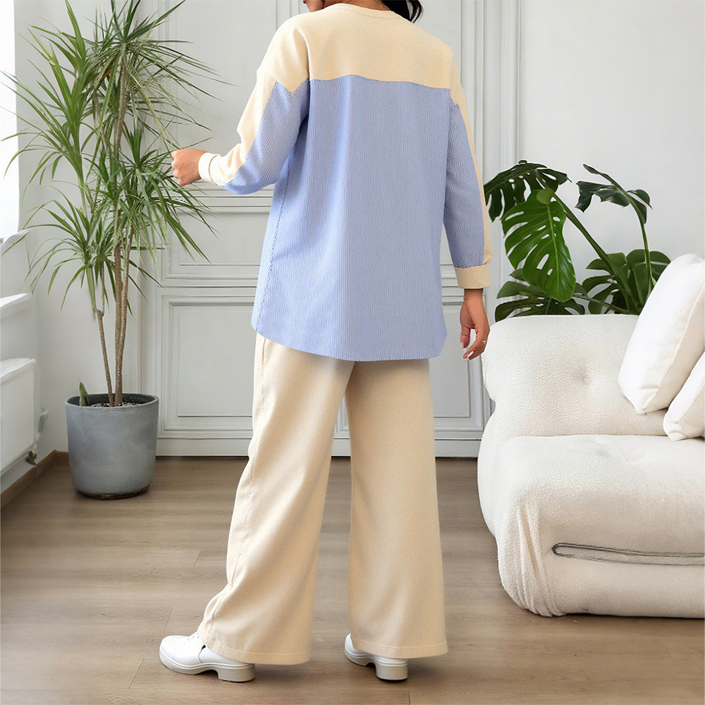 Front Short And Back Long Splicing Design With Pockets Top And Pants Set