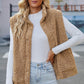 Autumn And Winter Solid Color Vest Women's European And American Leisure Style Button Pocket Warm Sleeveless Top