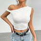 Women's Fashion Personality Slim Fit Shoulder T-shirt