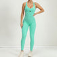Dance Belly Contracting Peach Hip Sports Stretch Tight Jumpsuit
