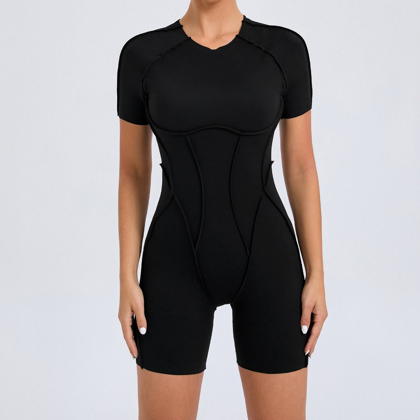 Backless Short Sleeve One-piece