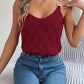 European And American V-neck Hollow Metal Buckle Sling Sweater