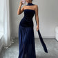 Elegant Strapless Patchwork Dress For Women
