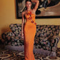 Halter Hollow Three-dimensional Flower Dress