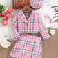 Plaid Short Skirt Two-piece Suit Casual