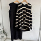 Women's Autumn Loose Mid-length Striped Sweater Skirt