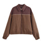 European And American Style Plaid Long Sleeve Lapel Zipper Jacket