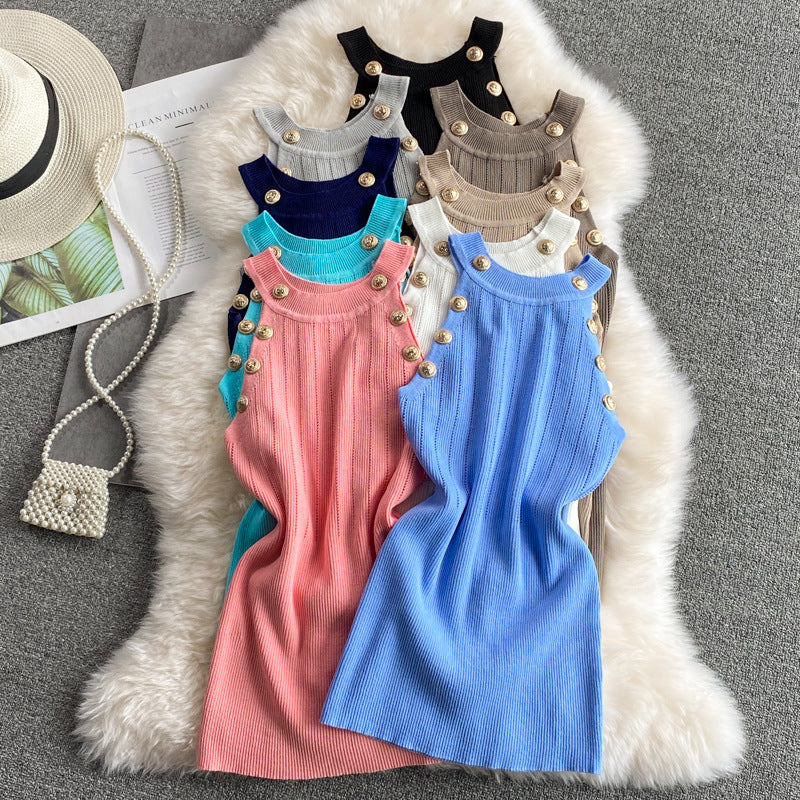 Slim Fit And Thin Outer Wear Thin Sleeveless T-shirt Top