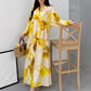 Loose Casual Long Sleeves Temperament V-neck Dress