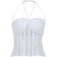 Woolen Perspective Neck Suspender Vest