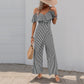 Summer New Striped Strap Wide Leg Jumpsuit For Women
